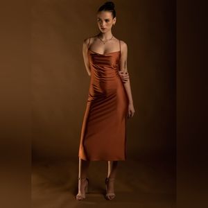 Stretch satin silky dress